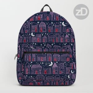 Zirkus Design | Starry Night in the City Pattern Available on a Custom Backpack by Society6
