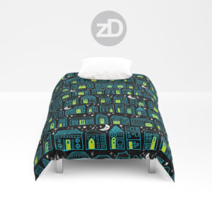 Zirkus Design | Happy City Pattern Available on Custom Comforter or Duvet by Society6