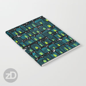 Zirkus Design | Happy City Pattern Available on Custom Notebook by Society6
