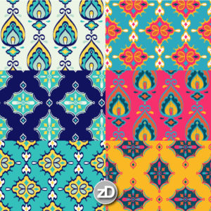 Zirkus Design | Surface Pattern Design Mini Ikat Collection : Tangier Teal