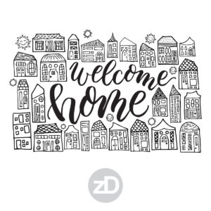Zirkus Design | Happy City Pattern FREEBIE: Printable Welcome Home Greeting Cards in Letter and A4