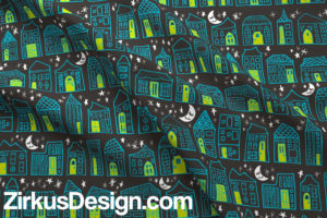 Zirkus Design | Happy City Pattern Collection - Welcome Home! - in Lime, Turquoise, and Charcoal