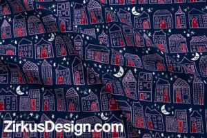 Zirkus Design | Happy City Pattern Collection - Welcome Home! - in Navy, Orchid, and Maroon